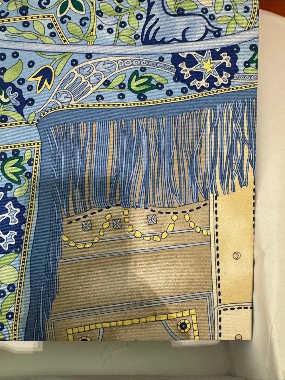 ‘26 Hermes Petit h - Large Decorative Silk/Twill Upholstered Box - BNIB